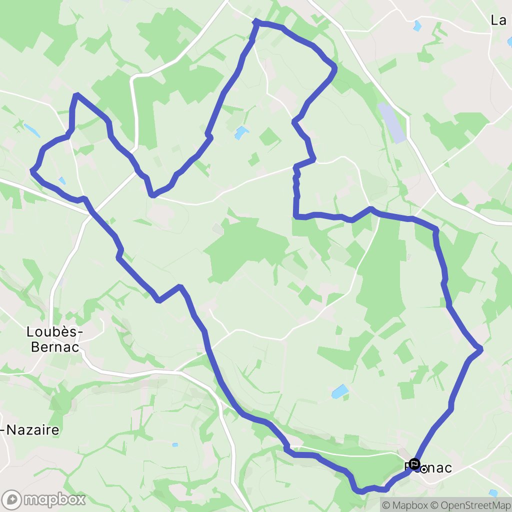 Bernac : carte du parcours de randonnée - France