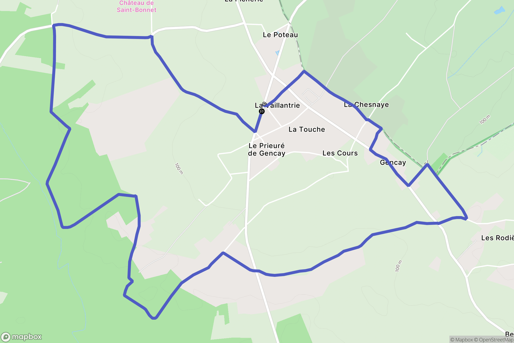 Sérigny : carte du parcours de randonnée - France