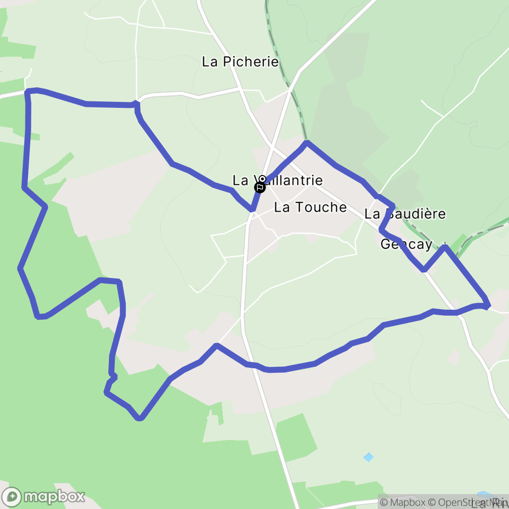 Sérigny : carte du parcours de randonnée - France