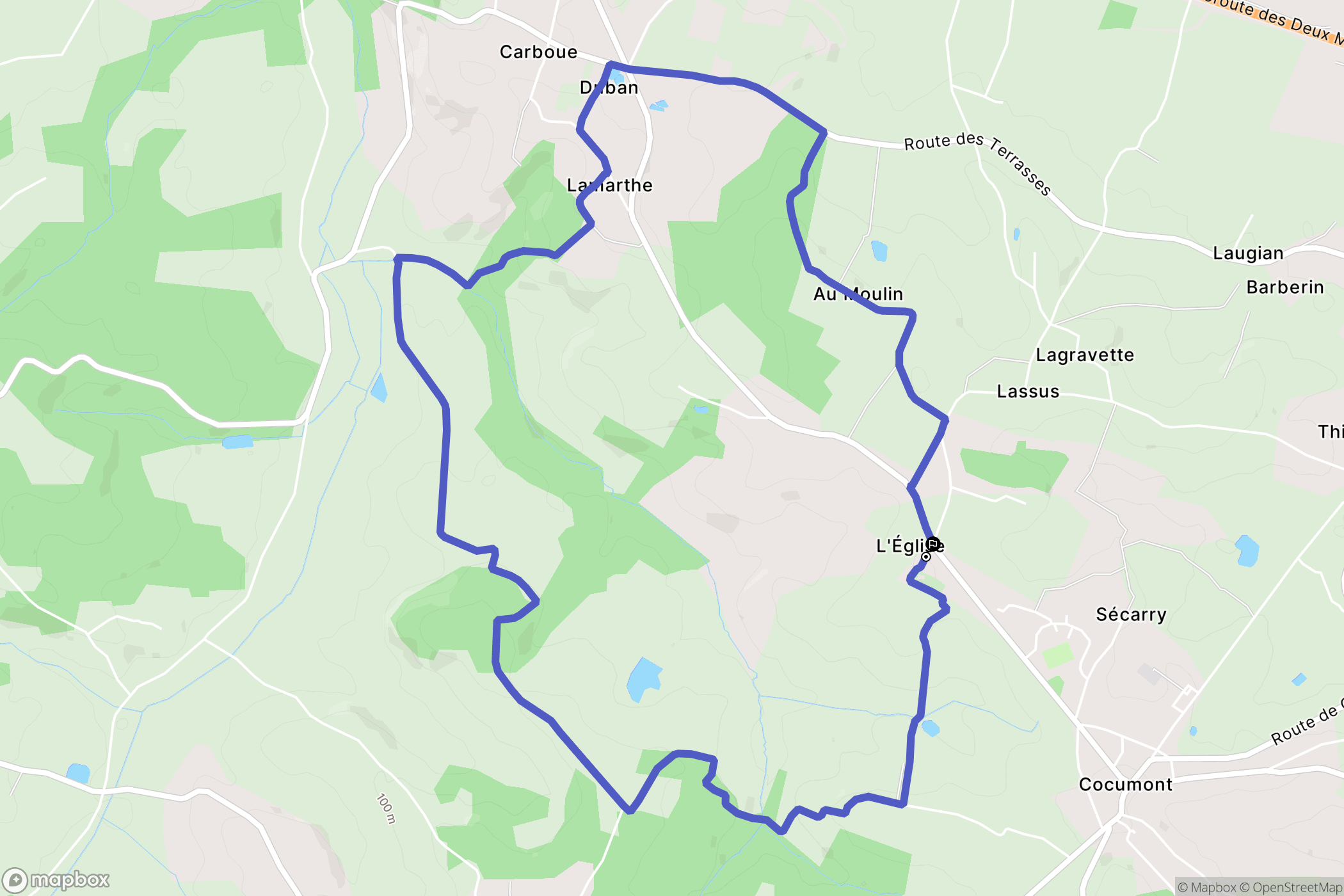 Cocumont : carte du parcours de randonnée - France