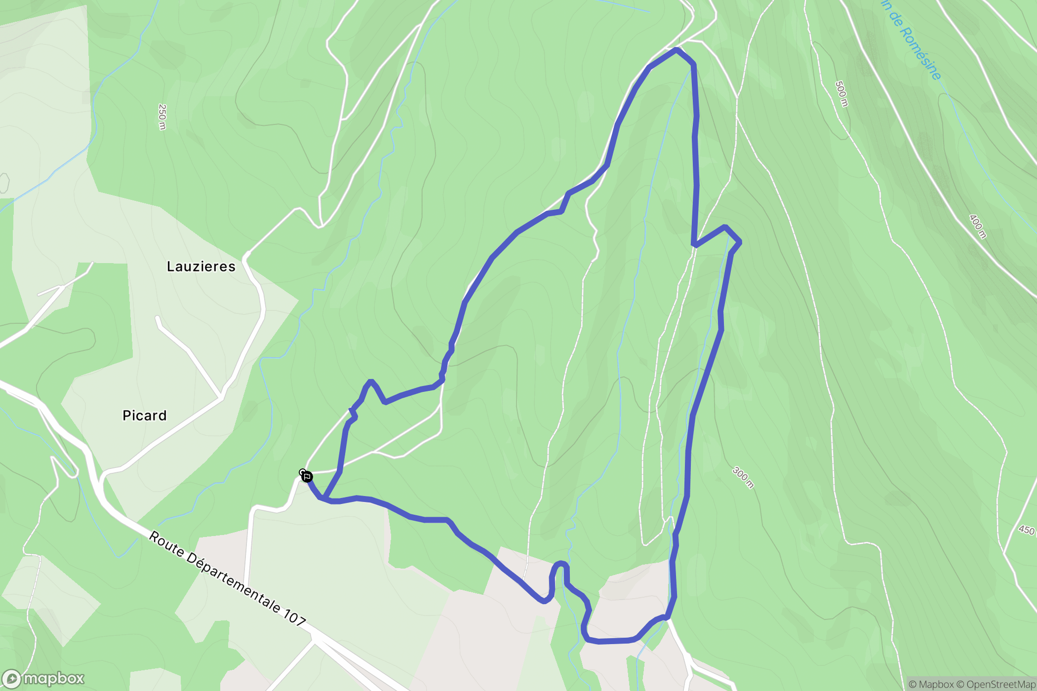 Condillac : carte du parcours de randonnée - France