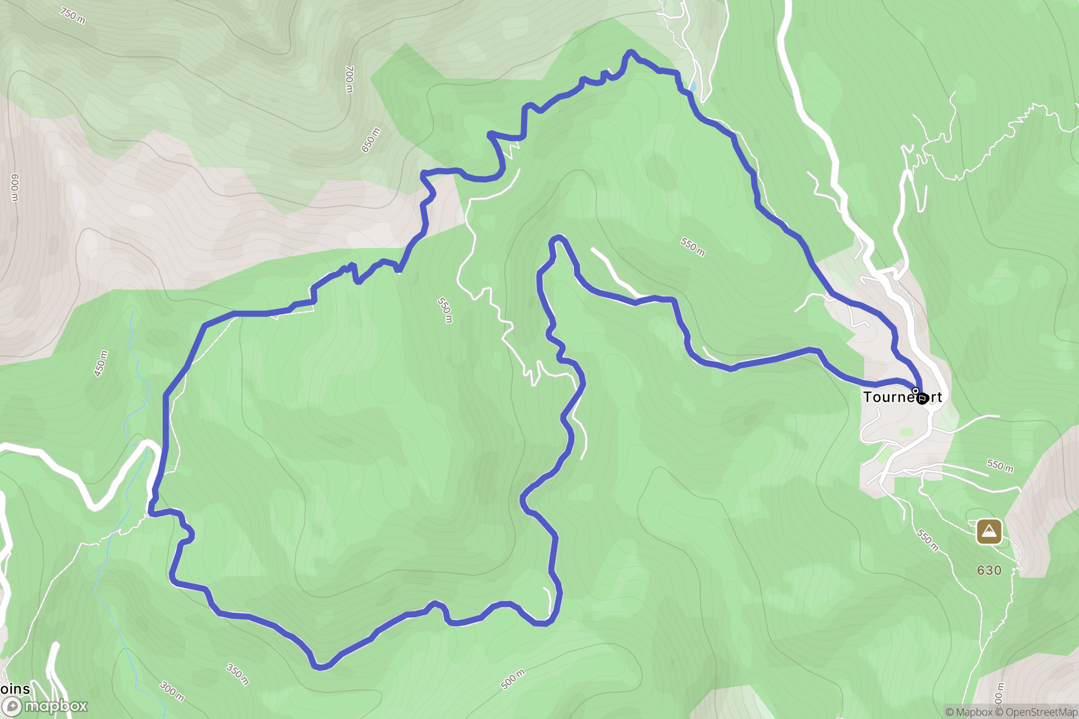 Tournefort : carte du parcours de randonnée - France