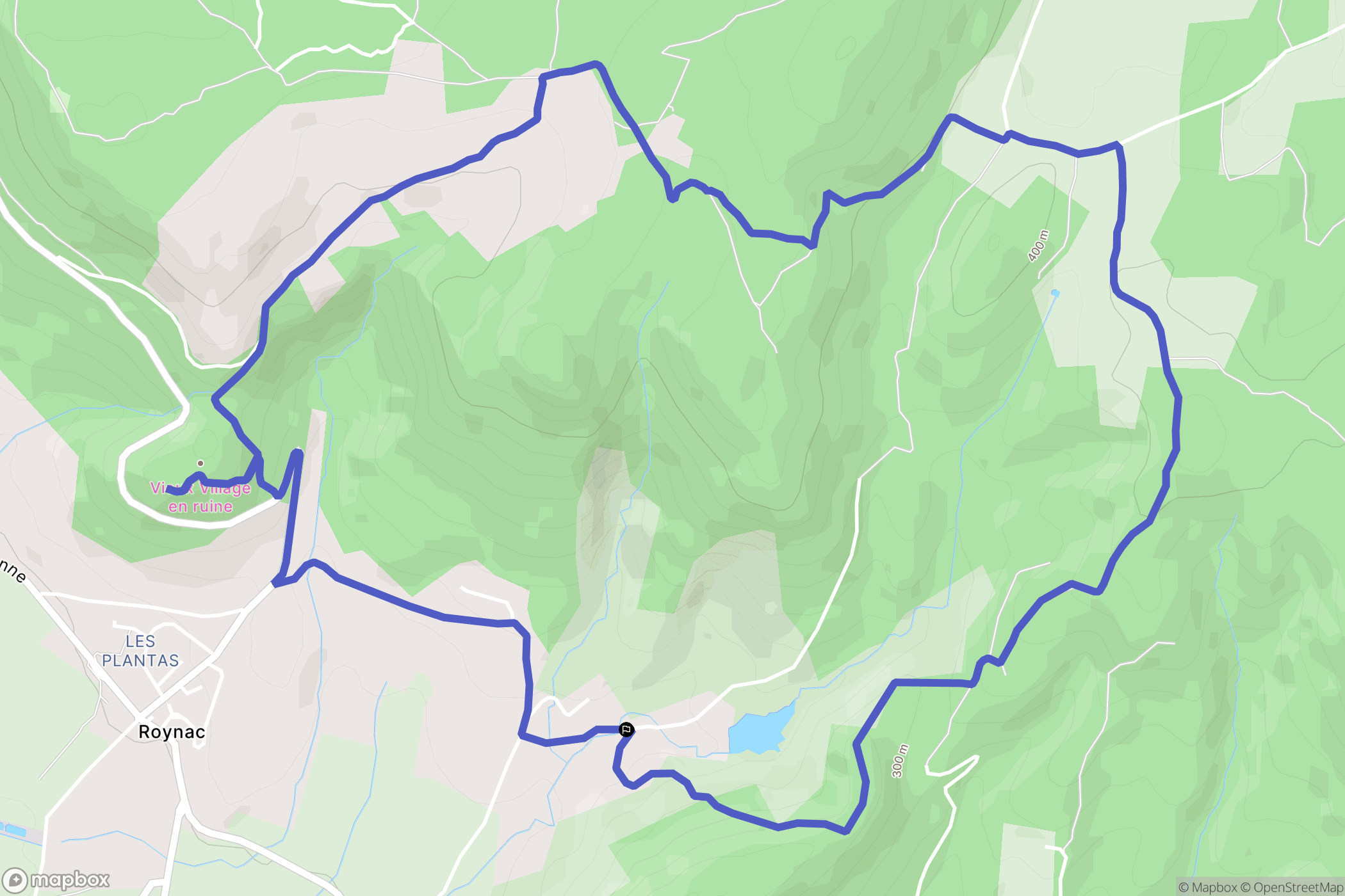 Roynac : carte du parcours de randonnée - France