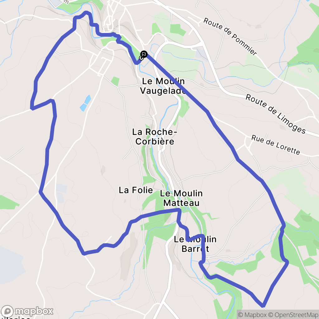 Bellac : carte du parcours de randonnée - France