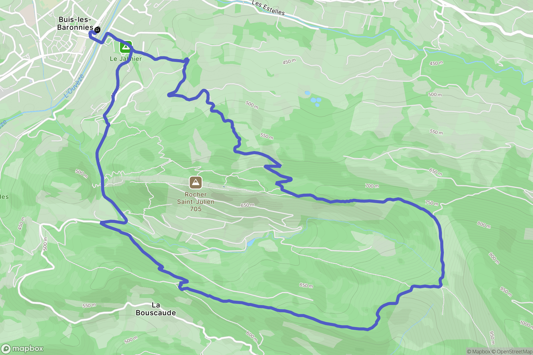 Buis-les-Baronnies : carte du parcours de randonnée - France