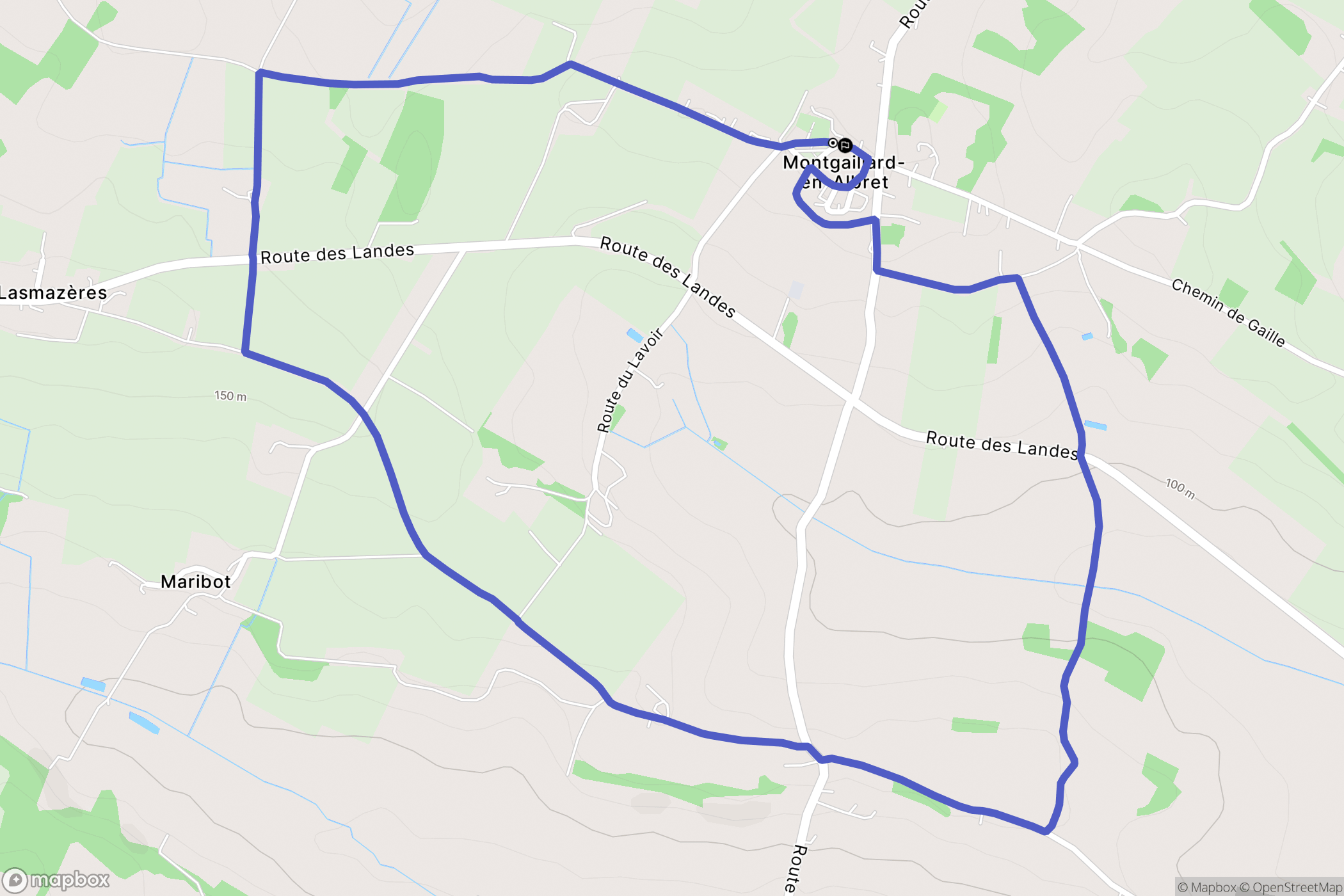 Montgaillard : carte du parcours de randonnée - France