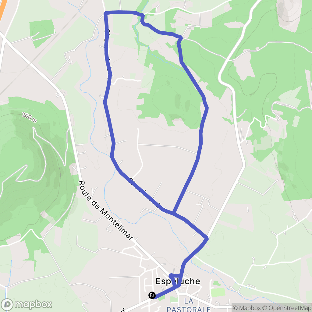 Espeluche : carte du parcours de randonnée - France