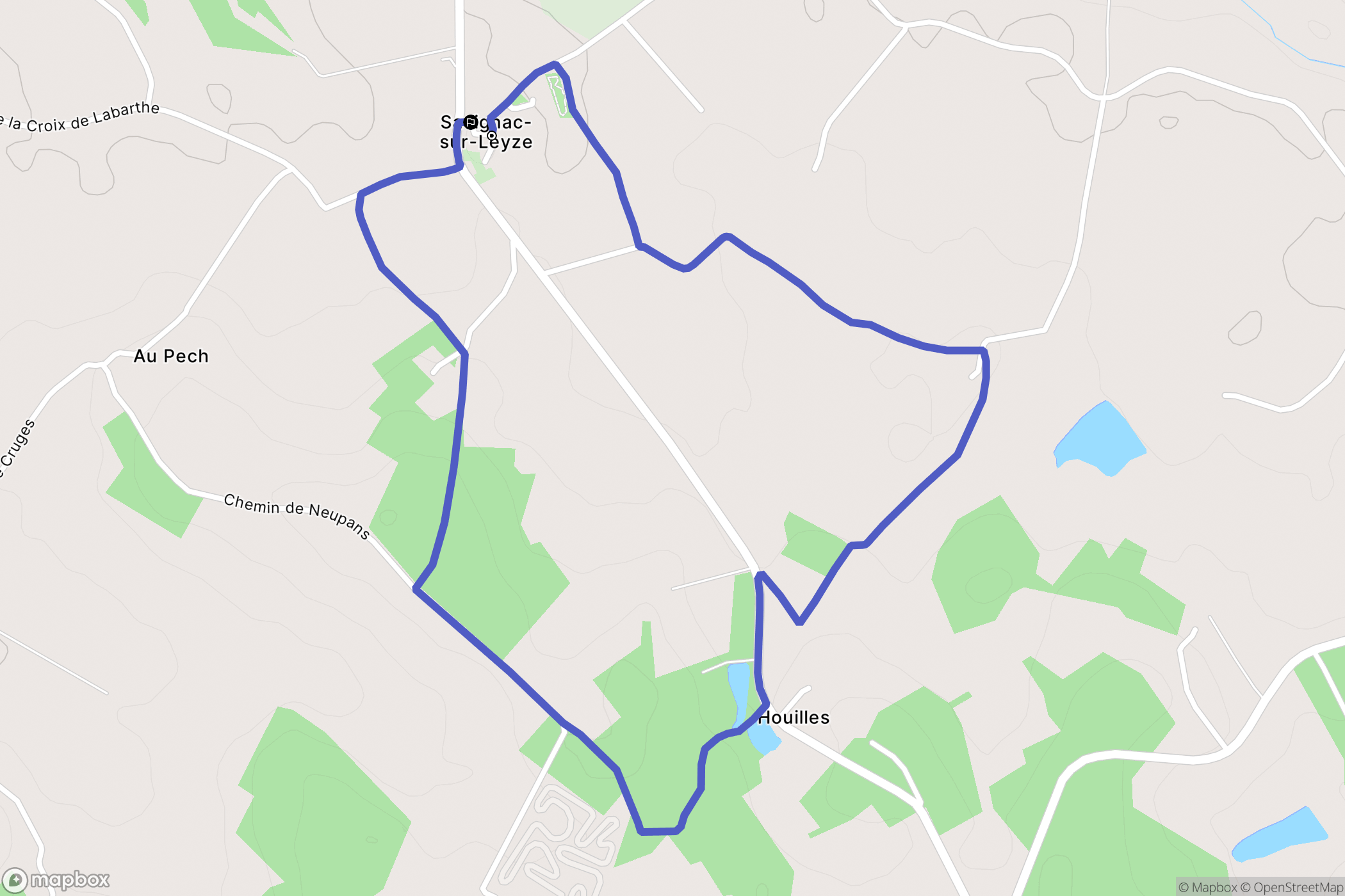 Savignac-sur-Leyze : carte du parcours de randonnée - France