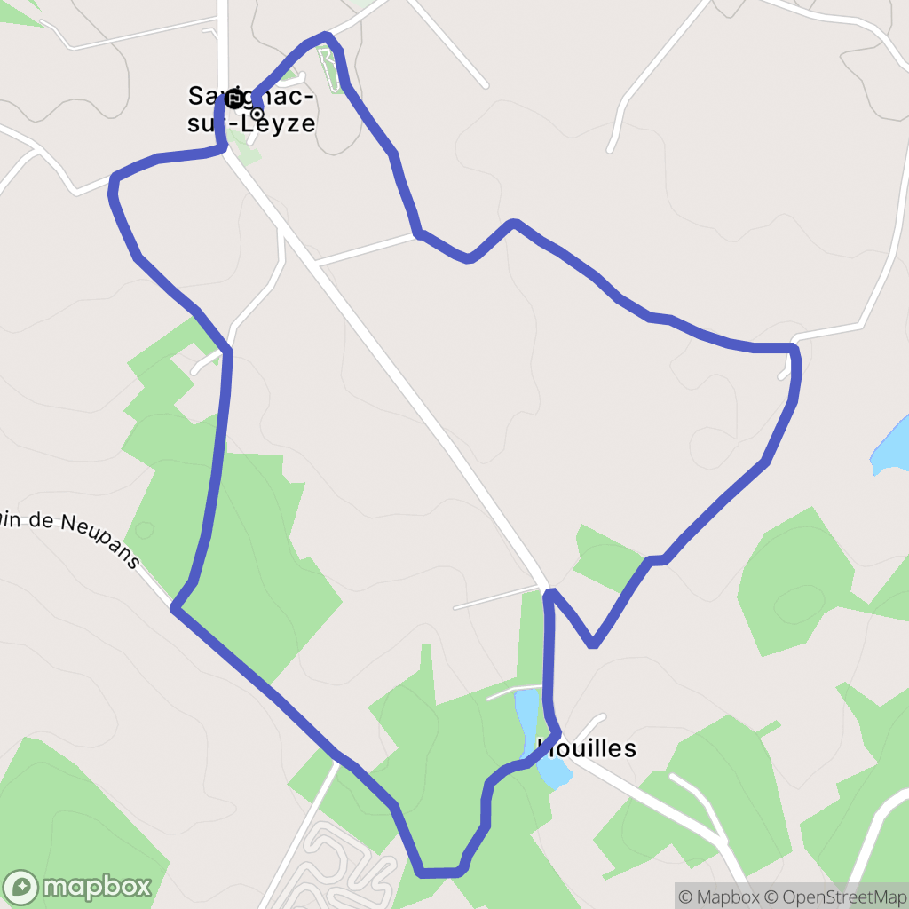 Savignac-sur-Leyze : carte du parcours de randonnée - France