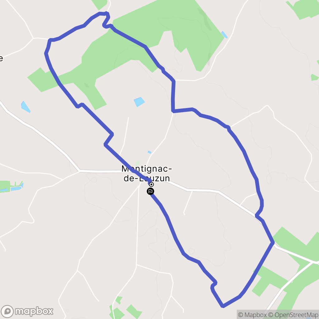 Montignac-de-Lauzun : carte du parcours de randonnée - France
