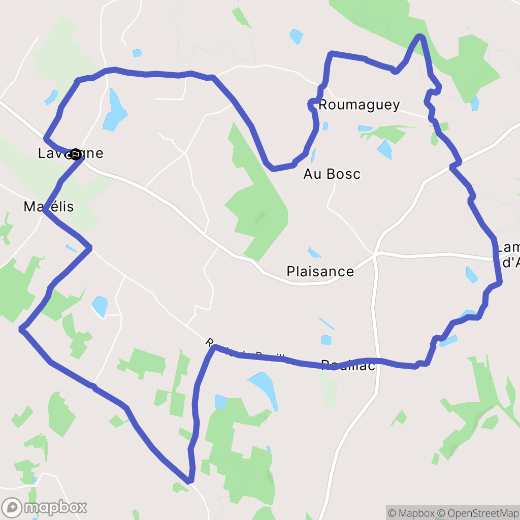 Lavergne : carte du parcours de randonnée - France