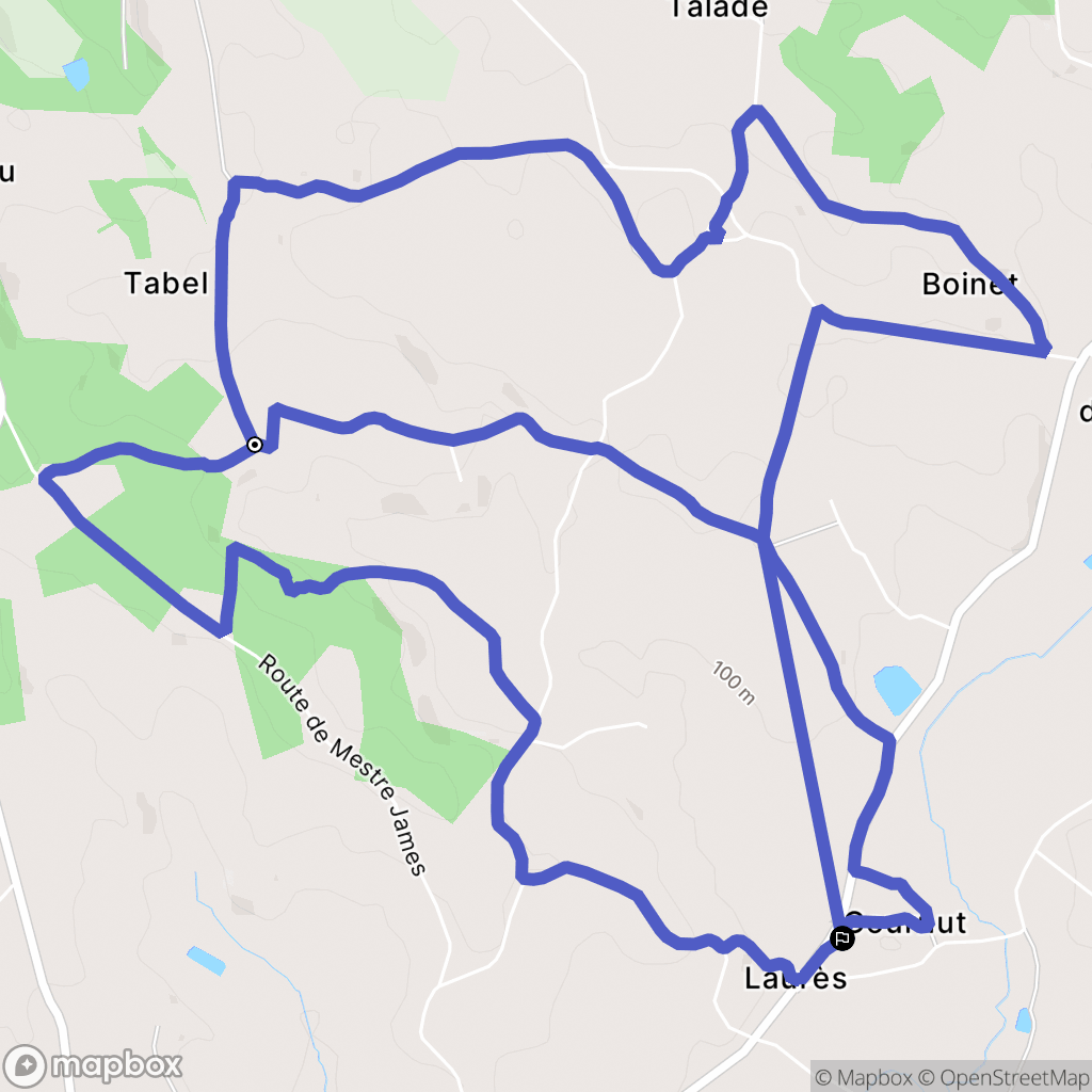 Laussou (Laurès) : carte du parcours de randonnée - France