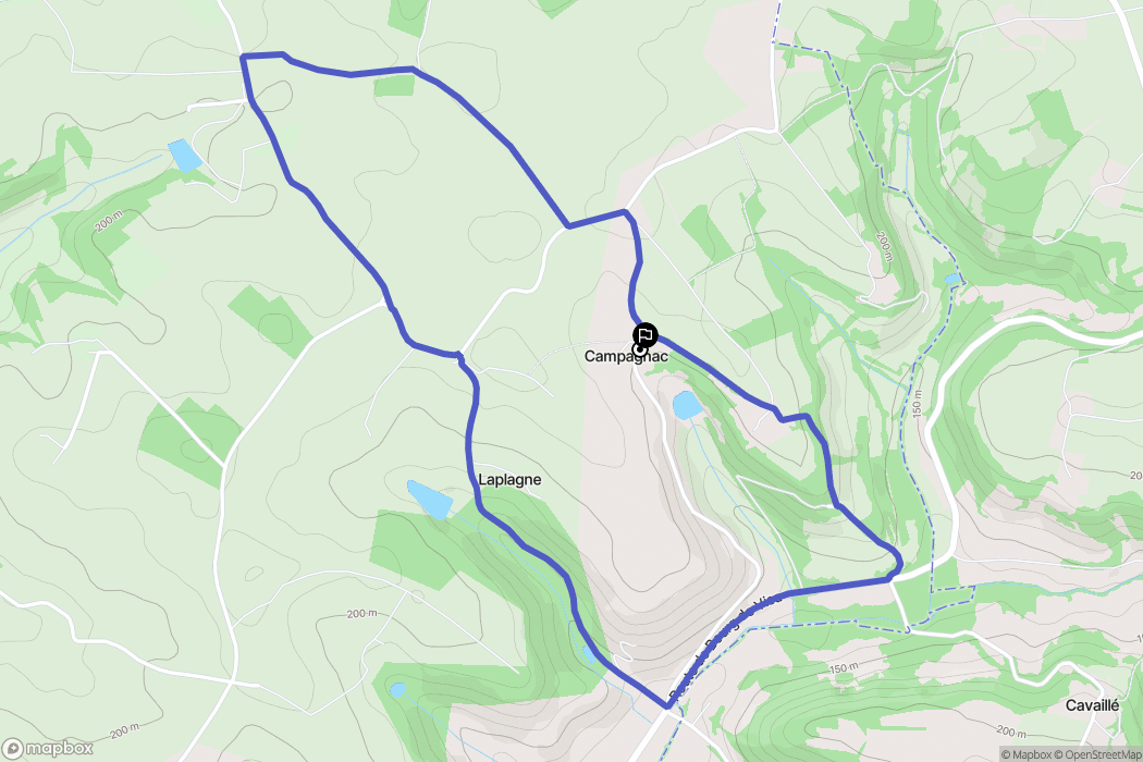 Campagnac : carte du parcours de randonnée - France