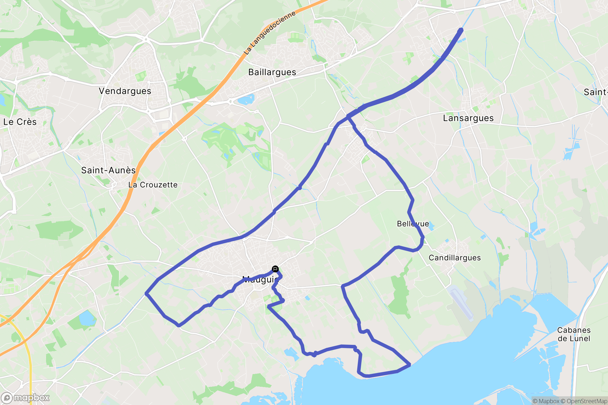 Mauguio : carte du parcours de randonnée - France