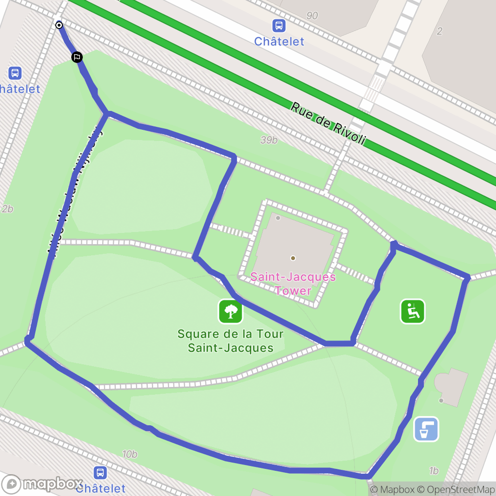 Paris IVème : carte du parcours de randonnée - France