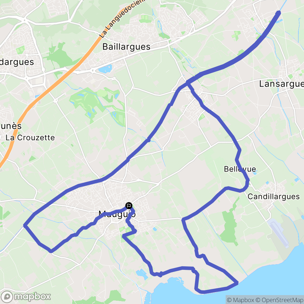 Mauguio : carte du parcours de randonnée - France