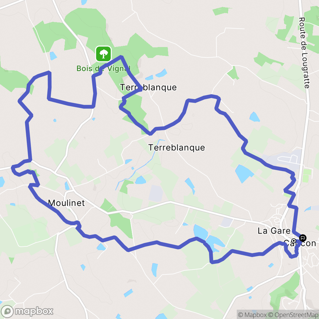 Cancon : carte du parcours de randonnée - France