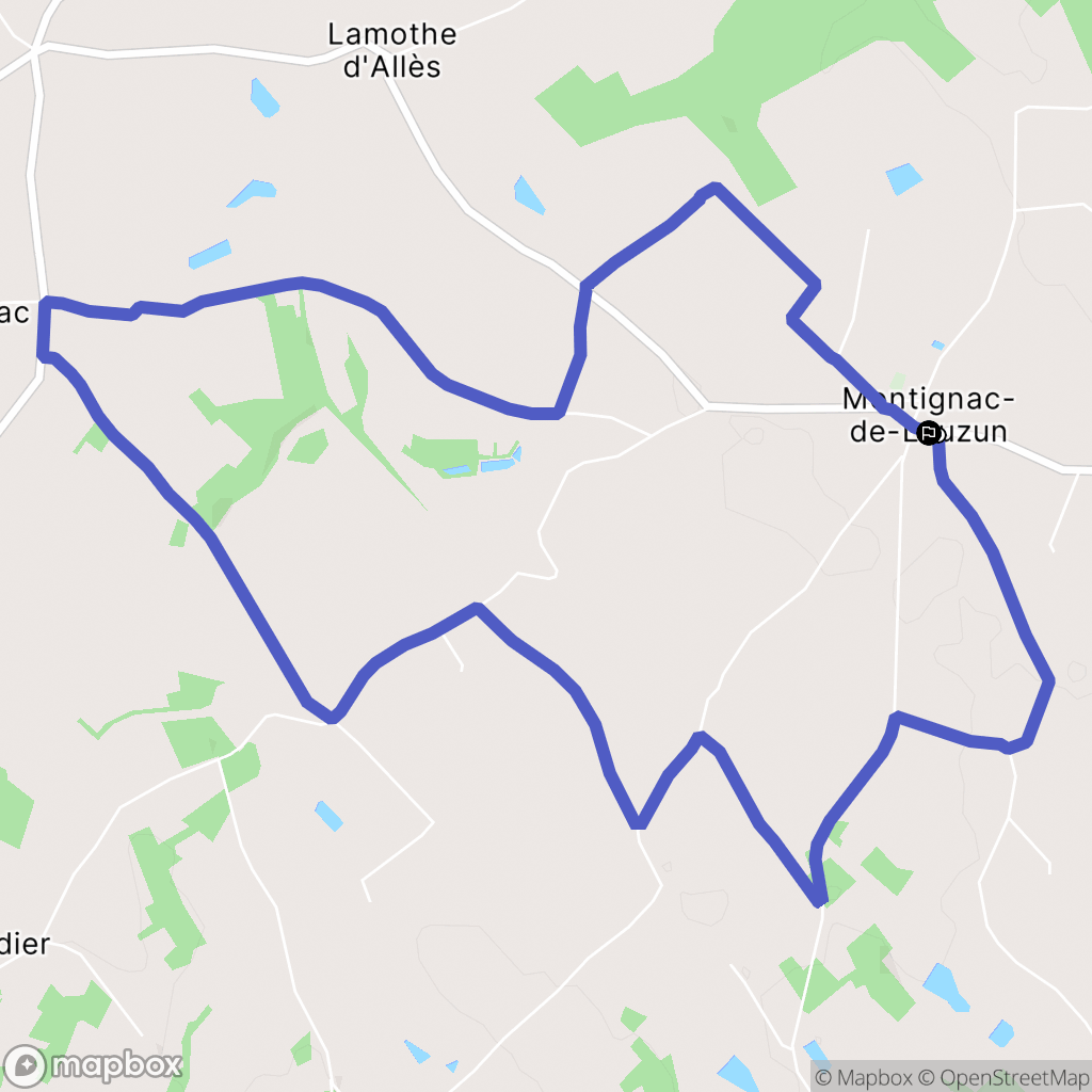 Montignac-de-Lauzun : carte du parcours de randonnée - France
