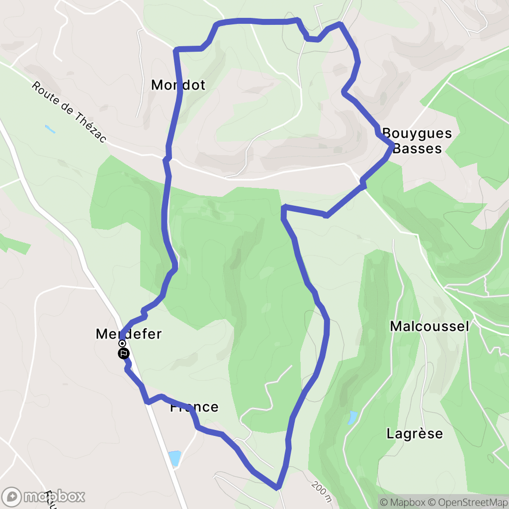 Bourlens : carte du parcours de randonnée - France