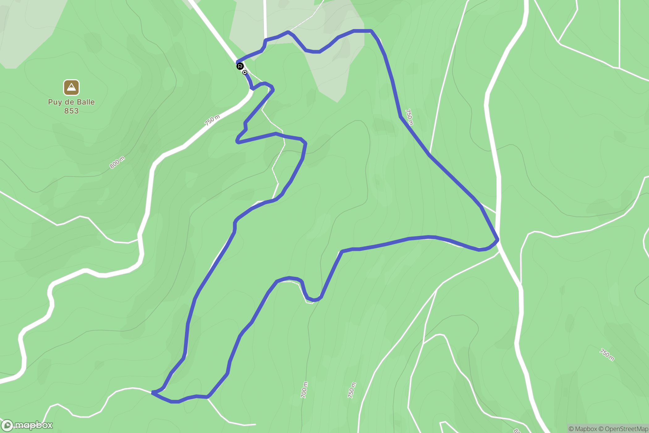Péret-Bel-Air : carte du parcours de randonnée - France