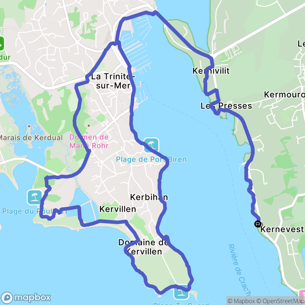 Saint-Philibert : carte du parcours de randonnée - France