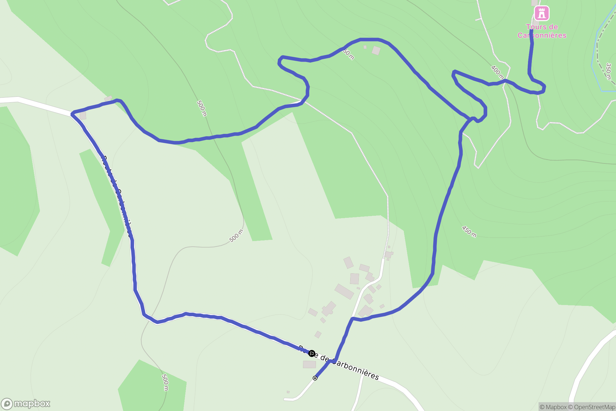 Goulles : carte du parcours de randonnée - France