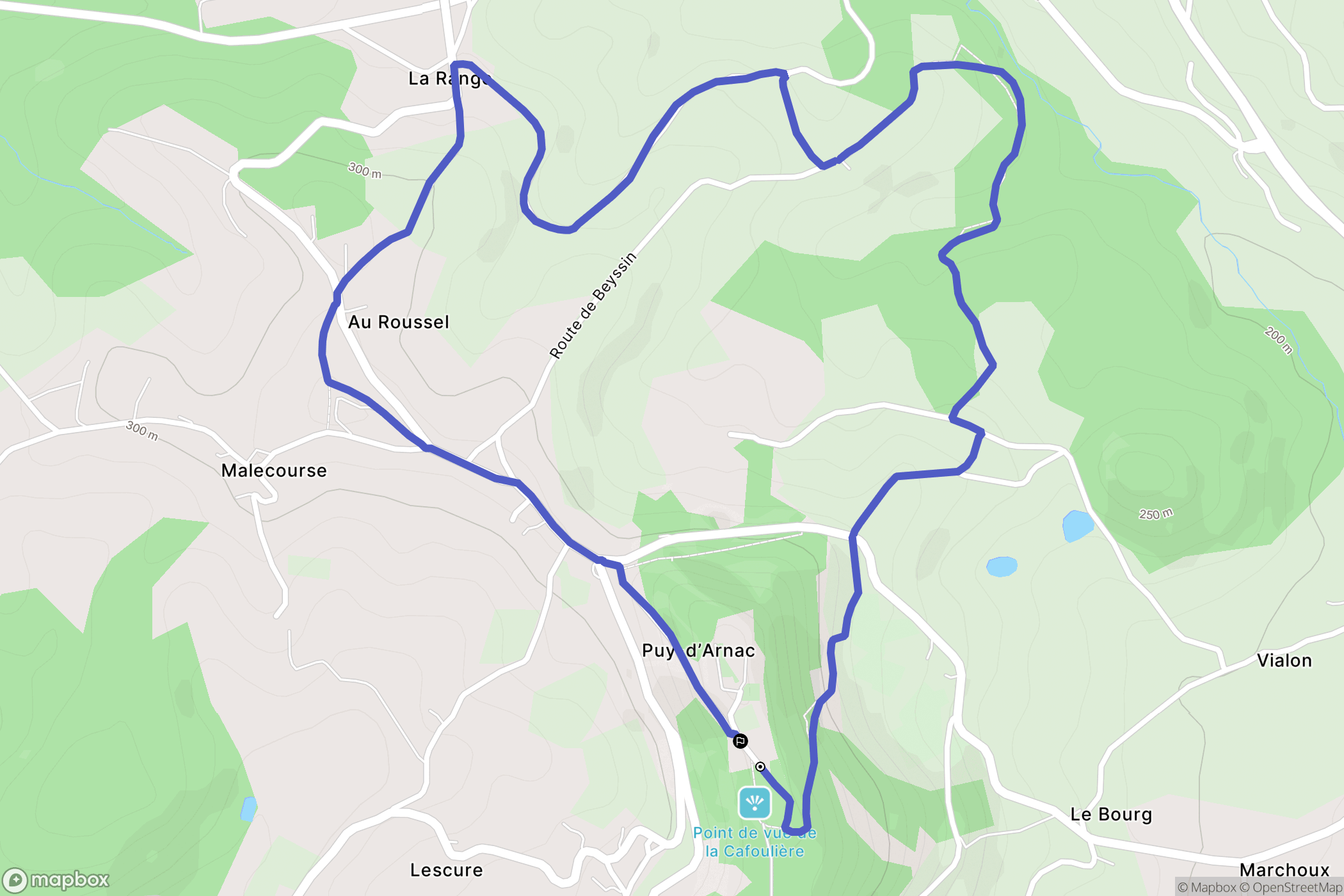 Puy-d'Arnac : carte du parcours de randonnée - France