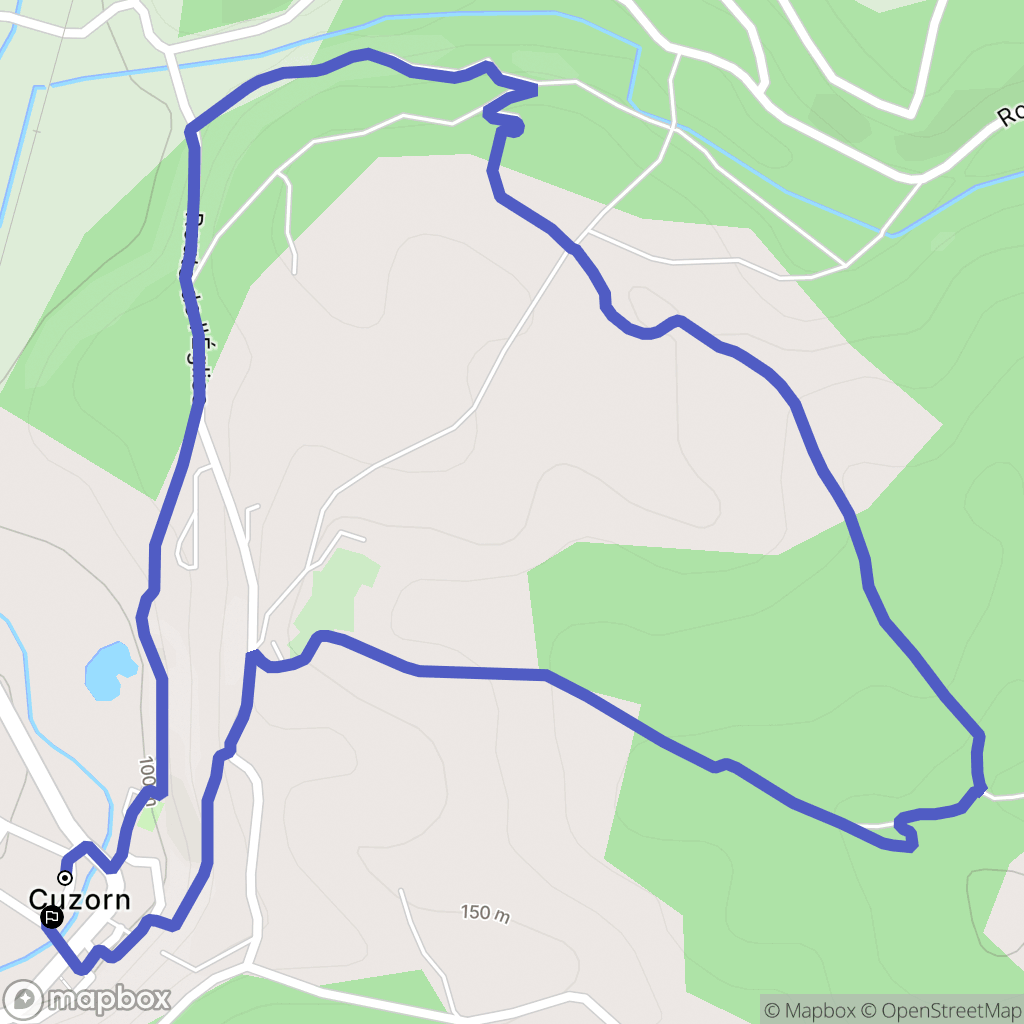 Cuzorn : carte du parcours de randonnée - France
