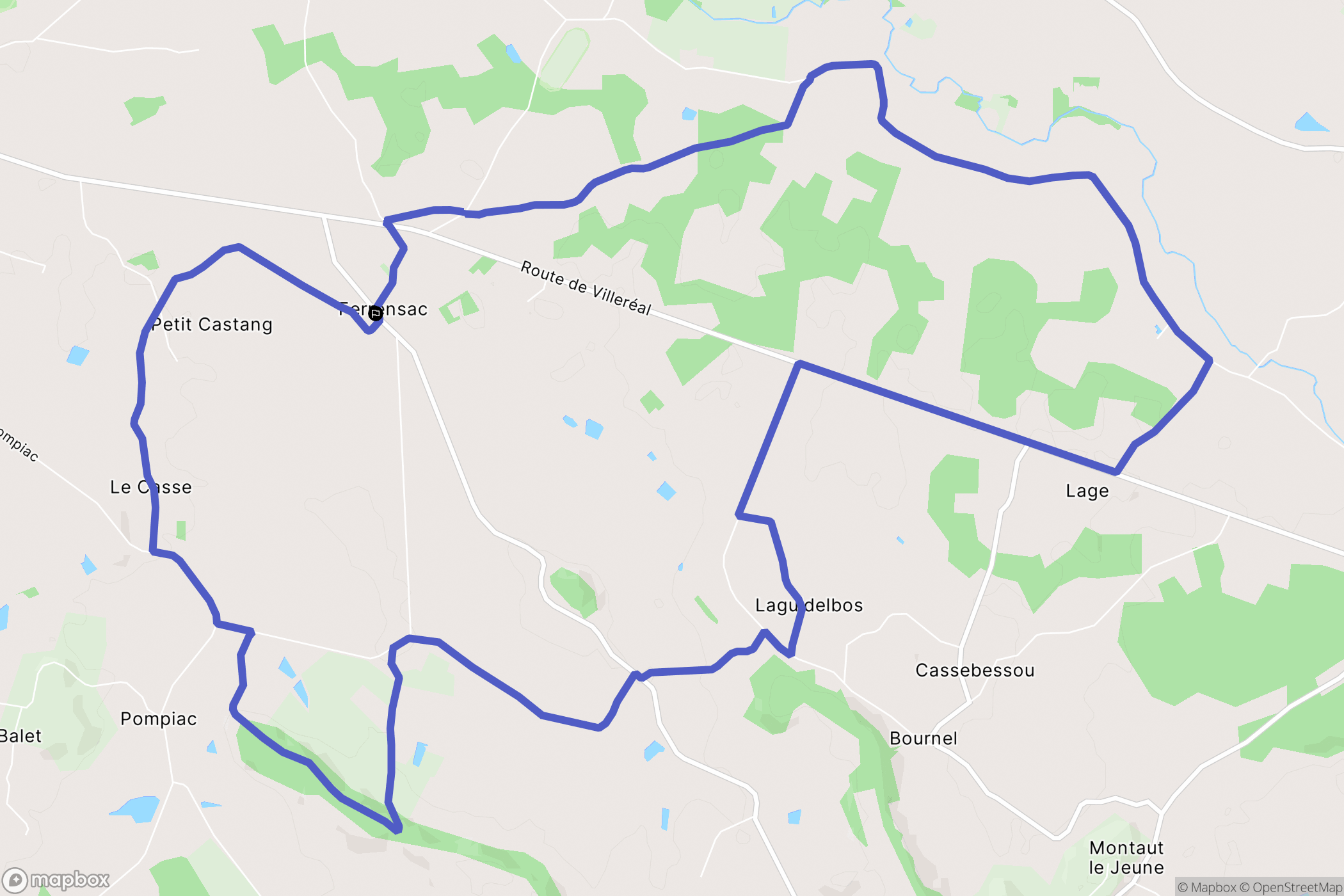Ferrensac : carte du parcours de randonnée - France