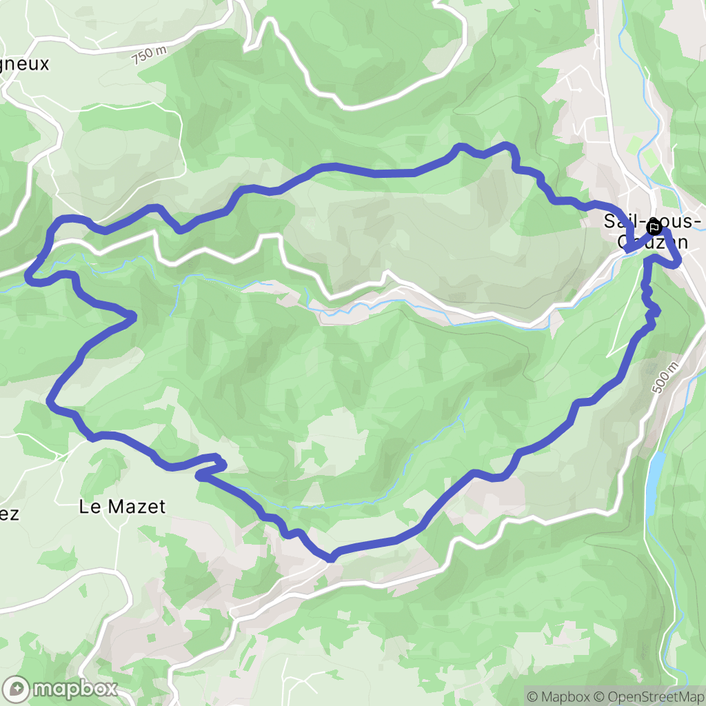 Sail-sous-Couzan : carte du parcours de randonnée - France