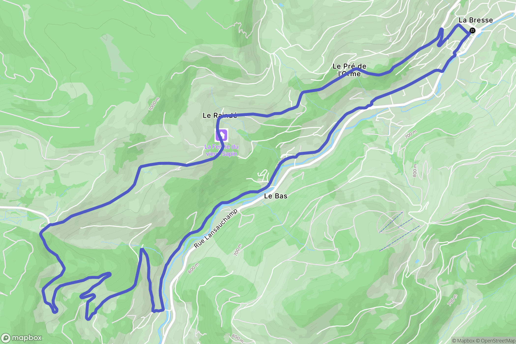 La Bresse : carte du parcours de randonnée - France