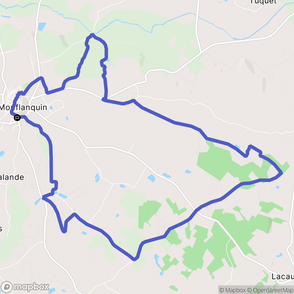 Monflanquin : carte du parcours de randonnée - France