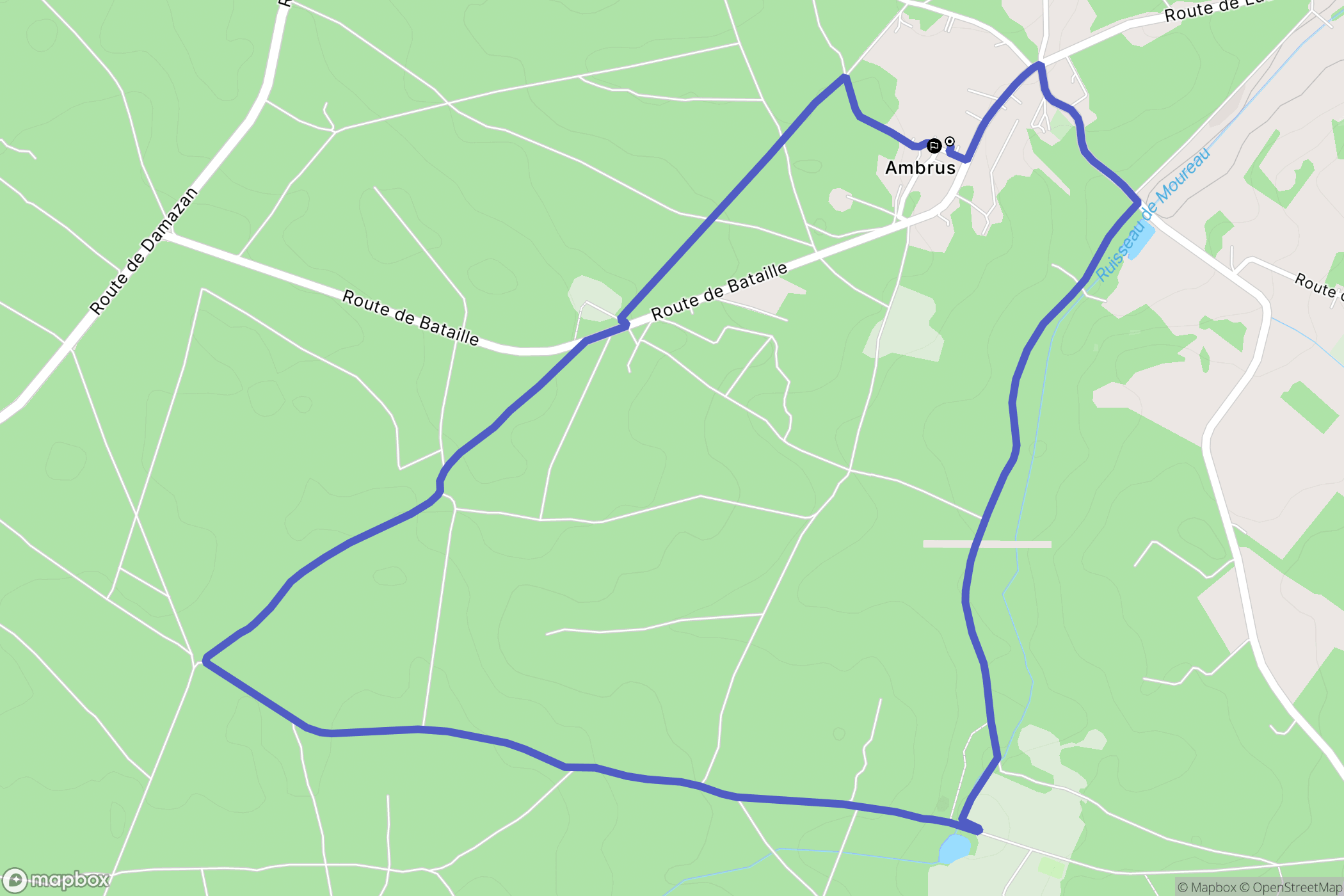 Ambrus : carte du parcours de randonnée - France