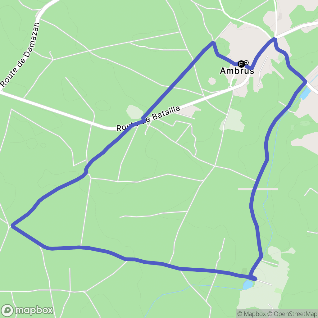 Ambrus : carte du parcours de randonnée - France