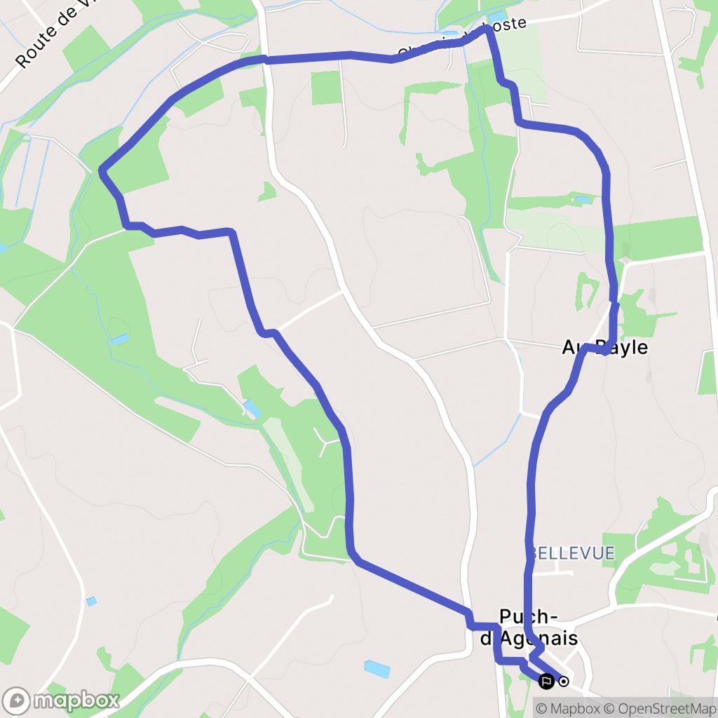 Puch-d’Agenais : carte du parcours de randonnée - France