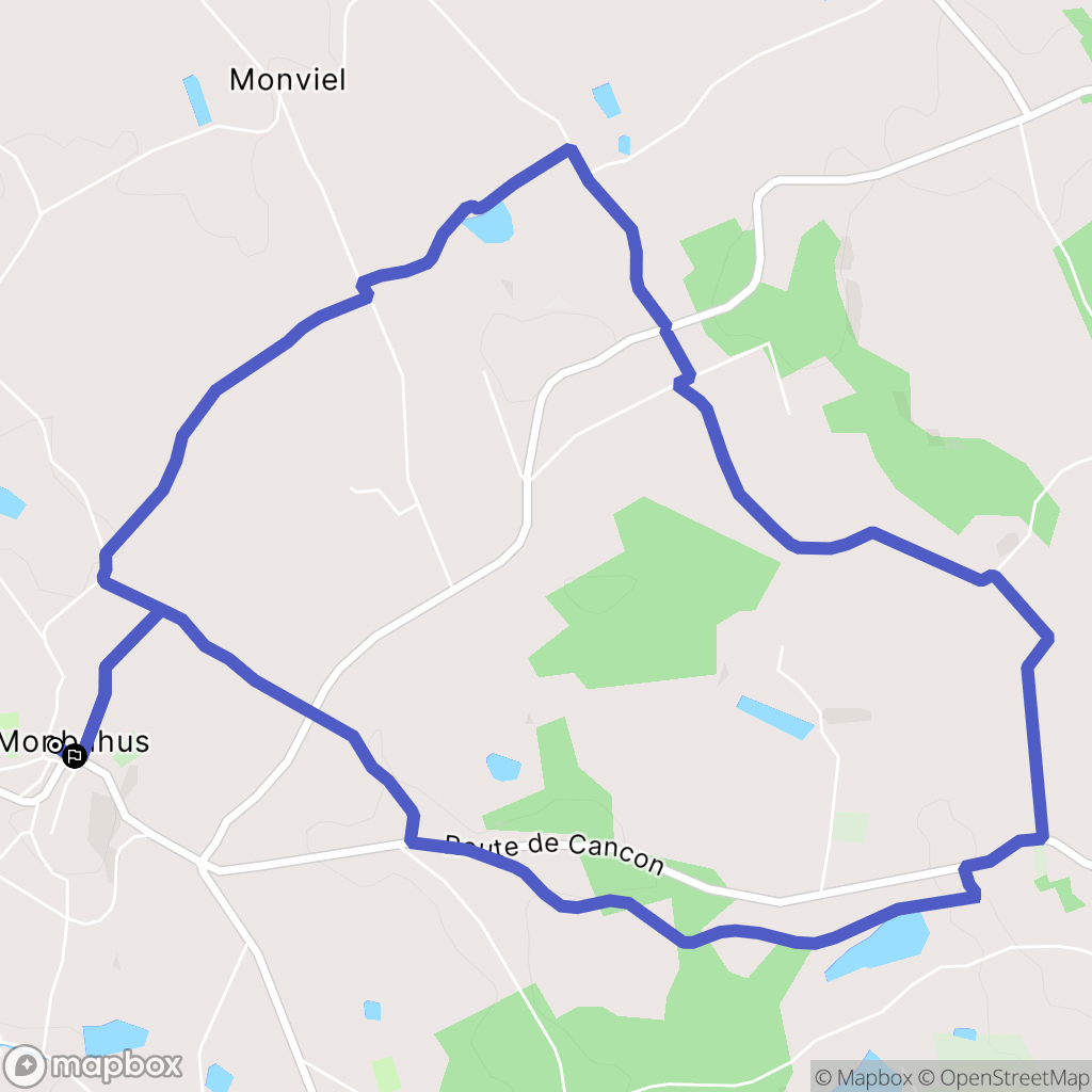 Monbahus : carte du parcours de randonnée - France