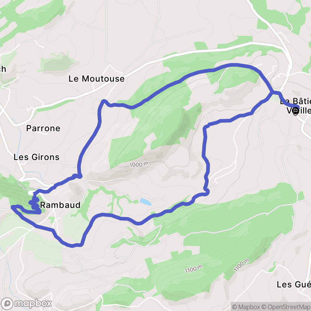 La Bâtie-Vieille : carte du parcours de randonnée - France