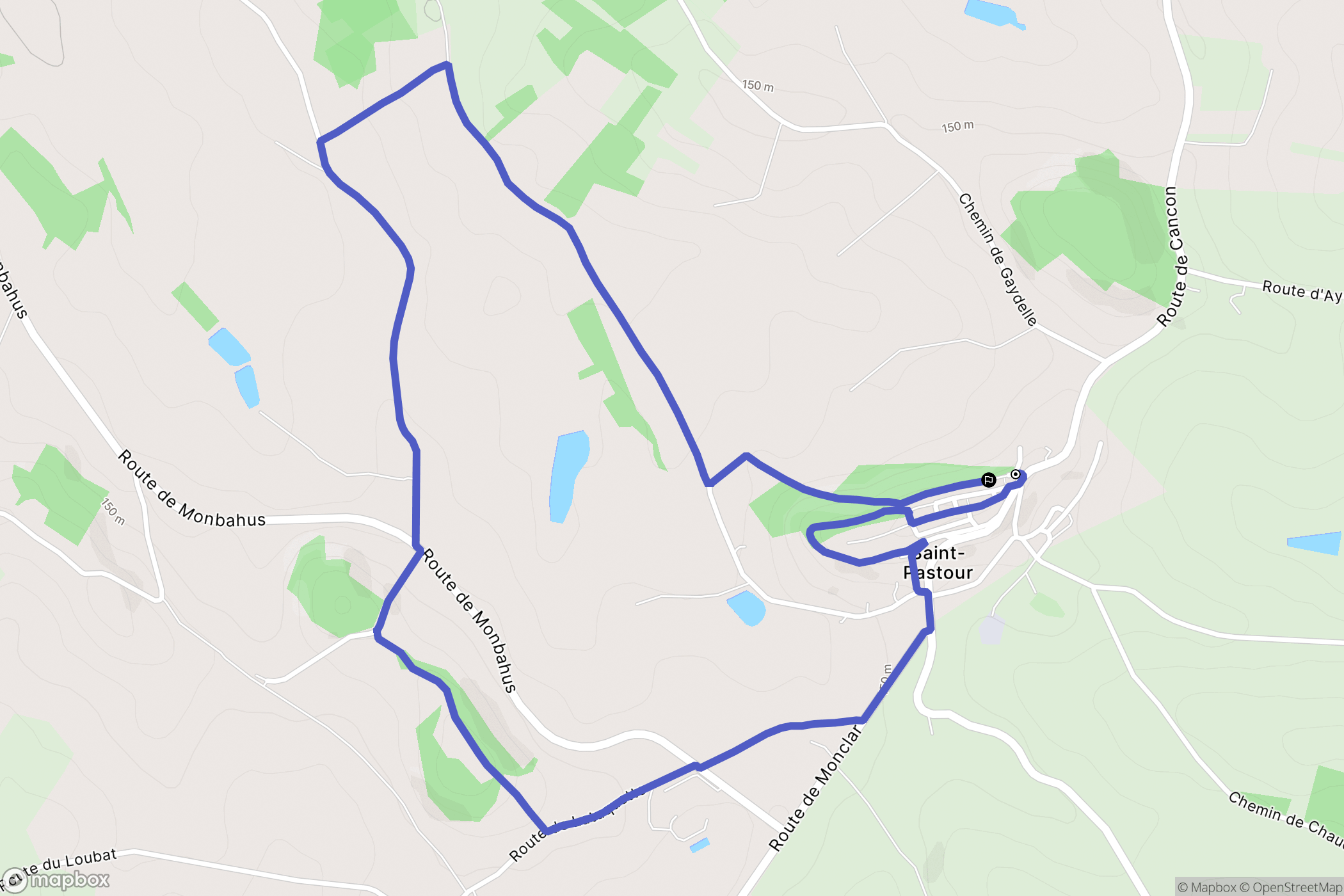 Saint-Pastour : carte du parcours de randonnée - France