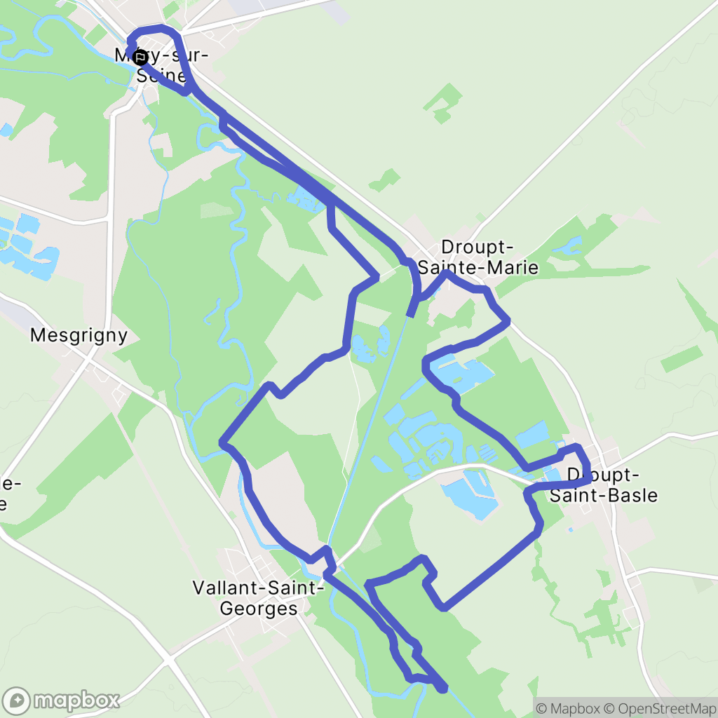 Méry-sur-Seine : carte du parcours de randonnée - France