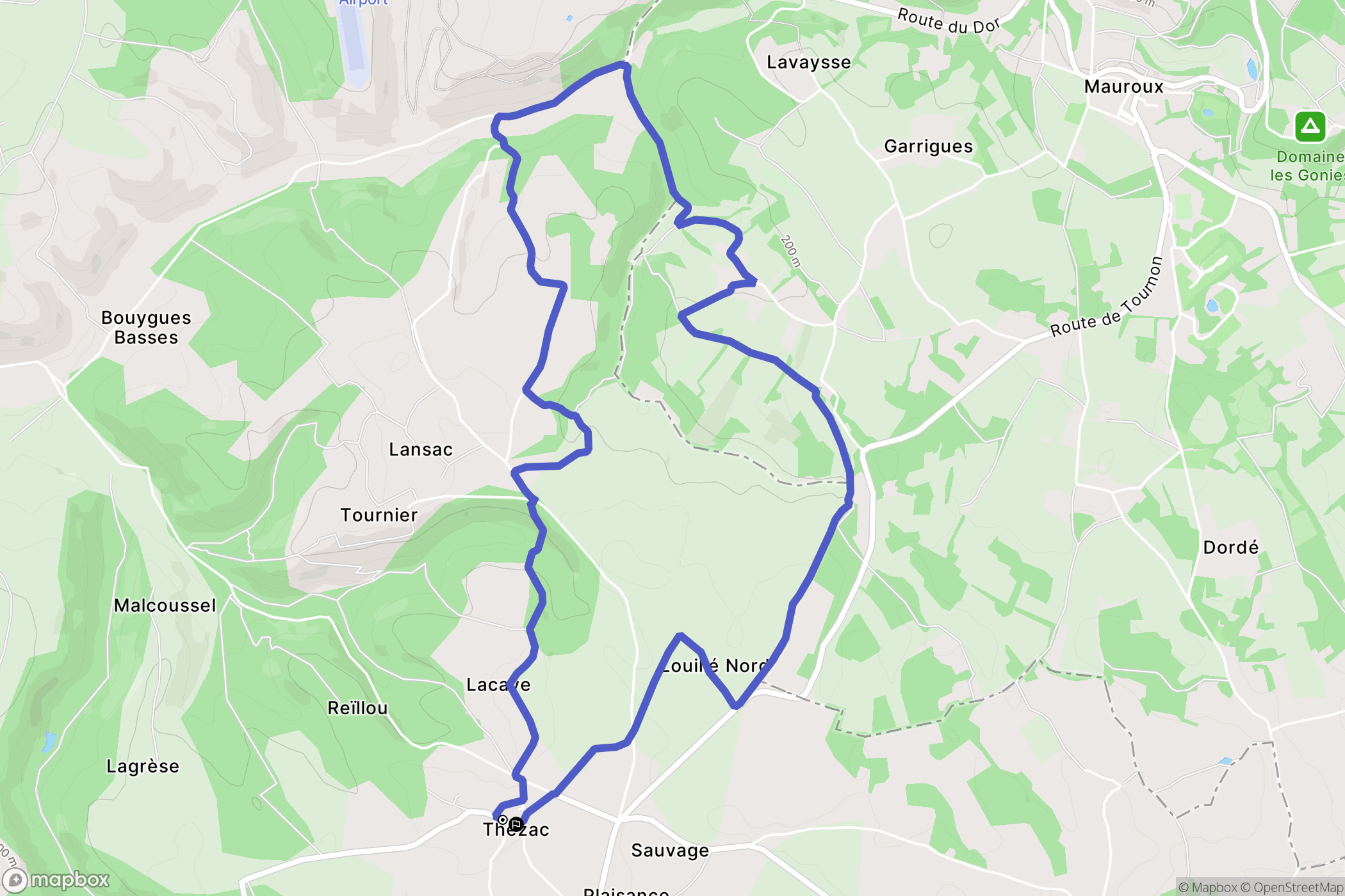 Thézac : carte du parcours de randonnée - France