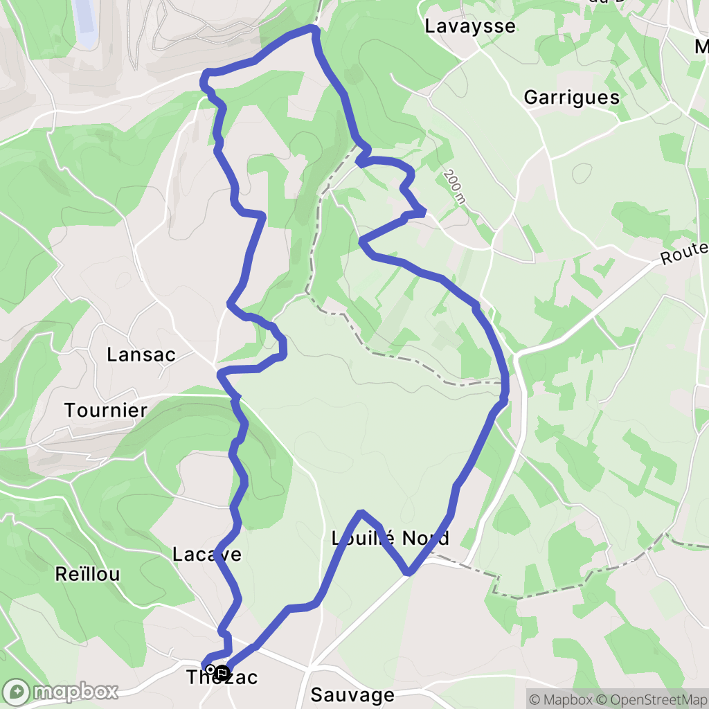 Thézac : carte du parcours de randonnée - France