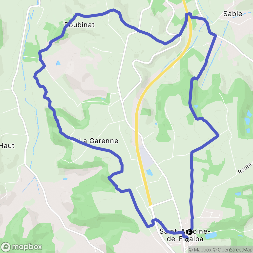 Saint-Antoine-de-Ficalba : carte du parcours de randonnée - France