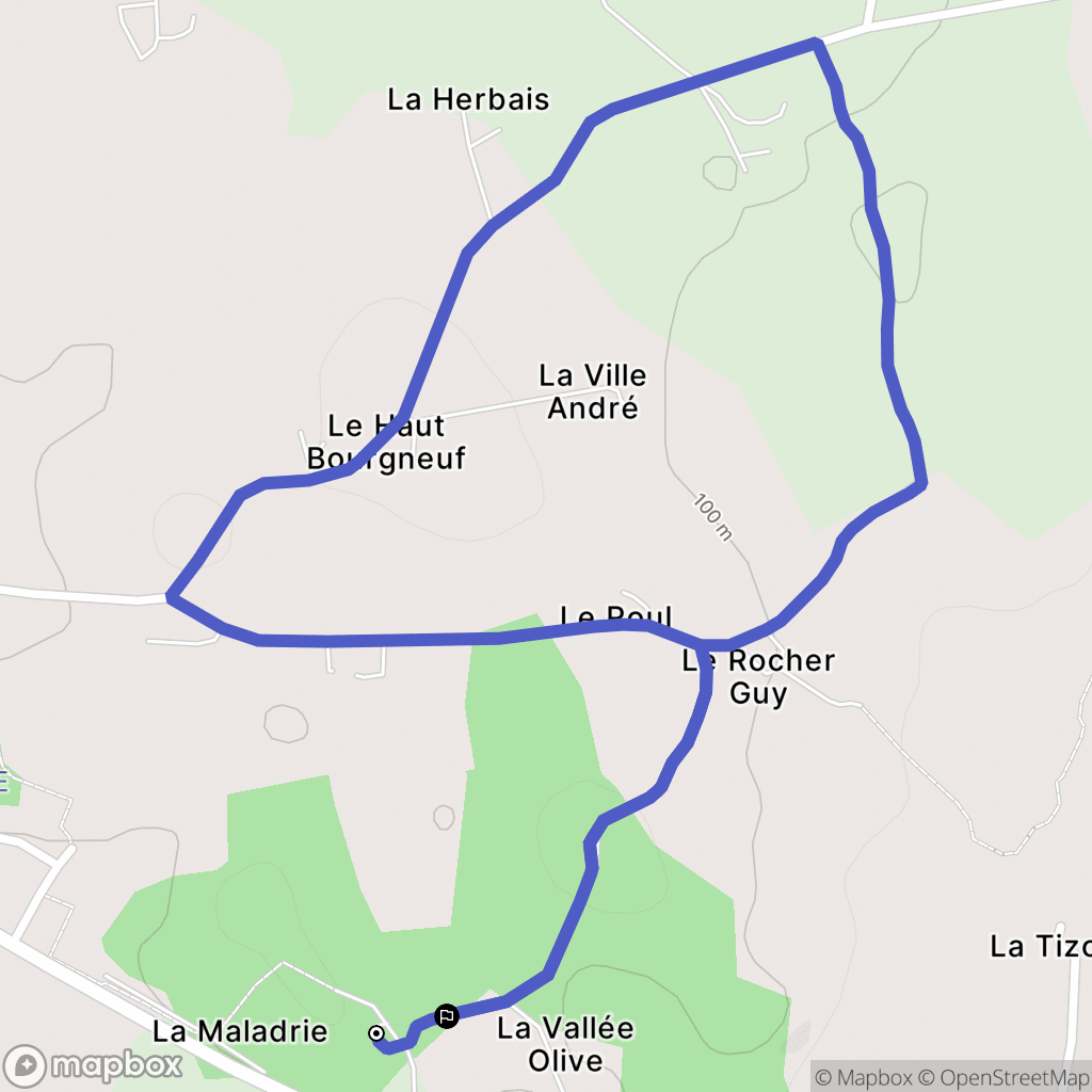Saint-Marc-le-Blanc : carte du parcours de randonnée - France