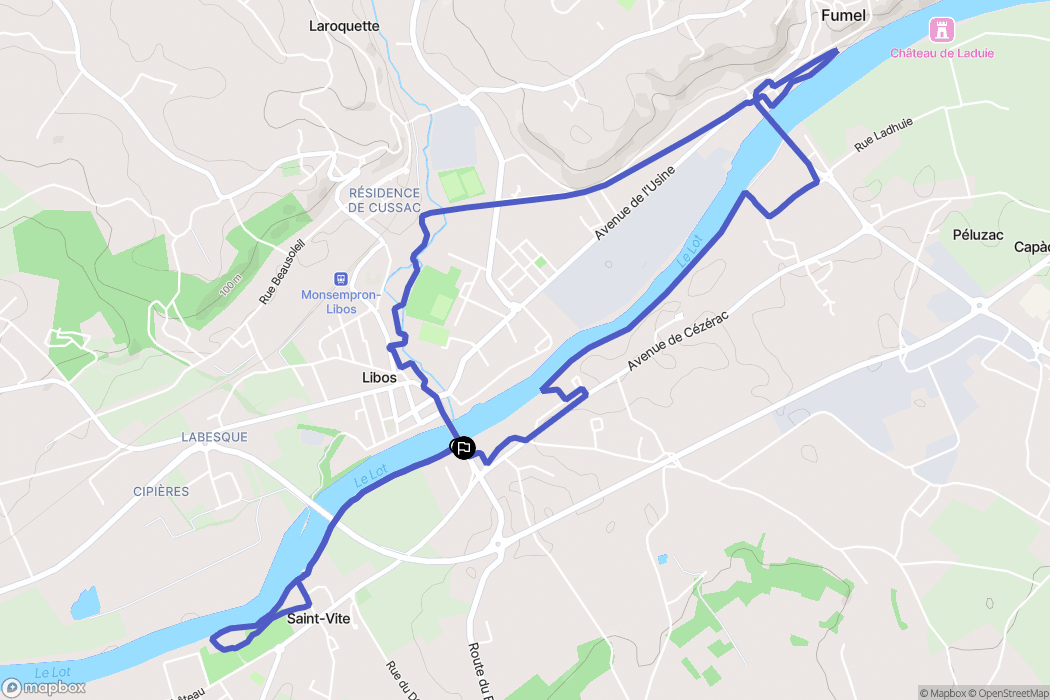 Libos : carte du parcours de randonnée - France