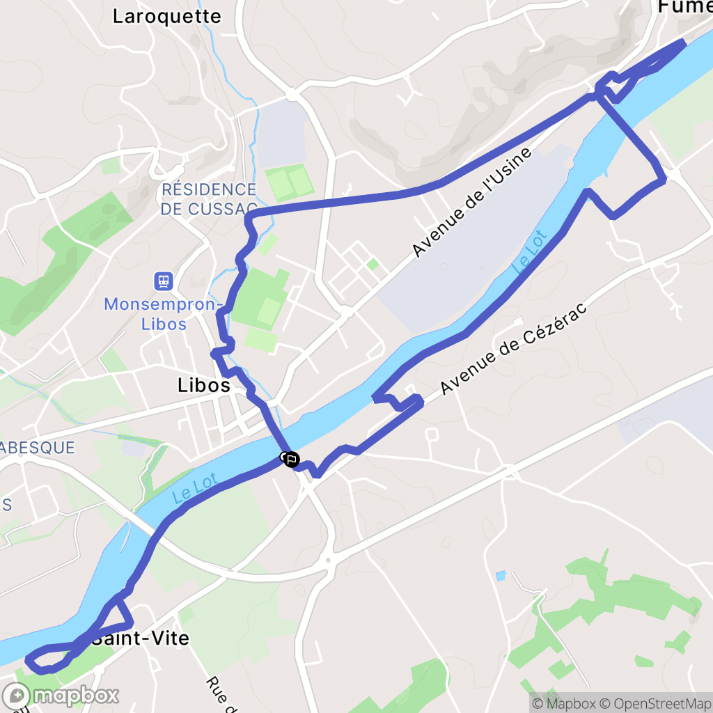 Libos : carte du parcours de randonnée - France