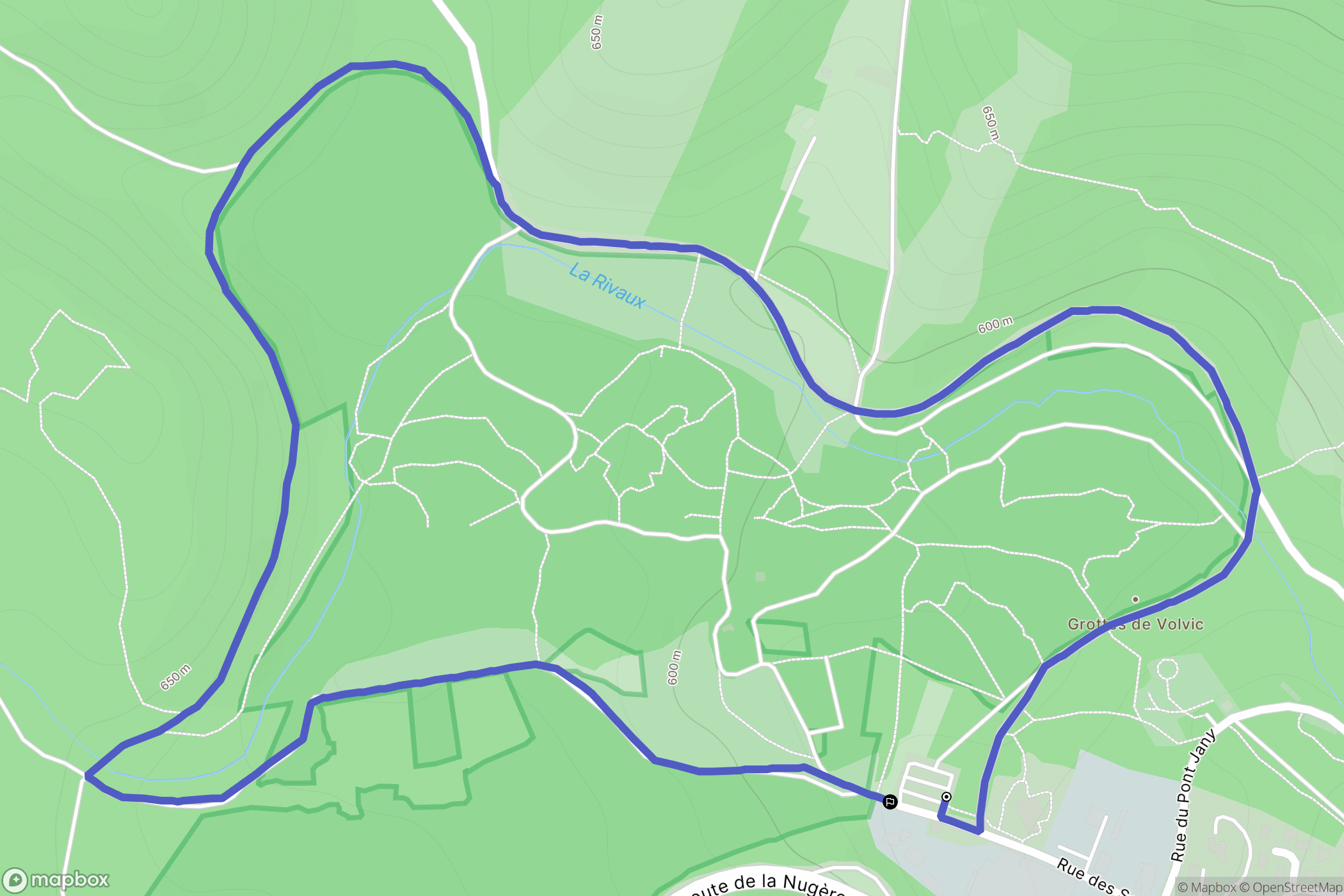 Volvic : carte du parcours de randonnée - France