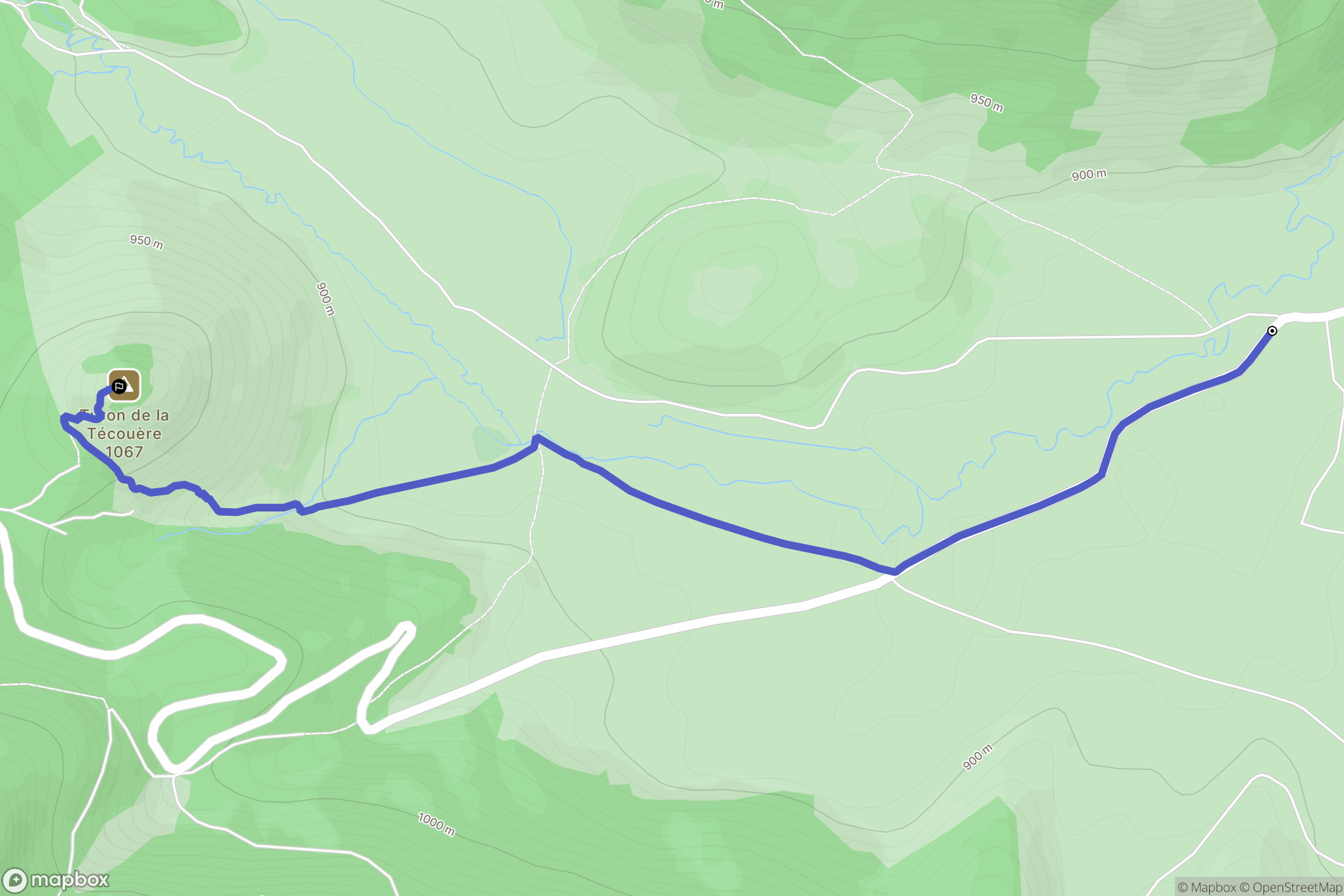 Bilhères : carte du parcours de randonnée - France