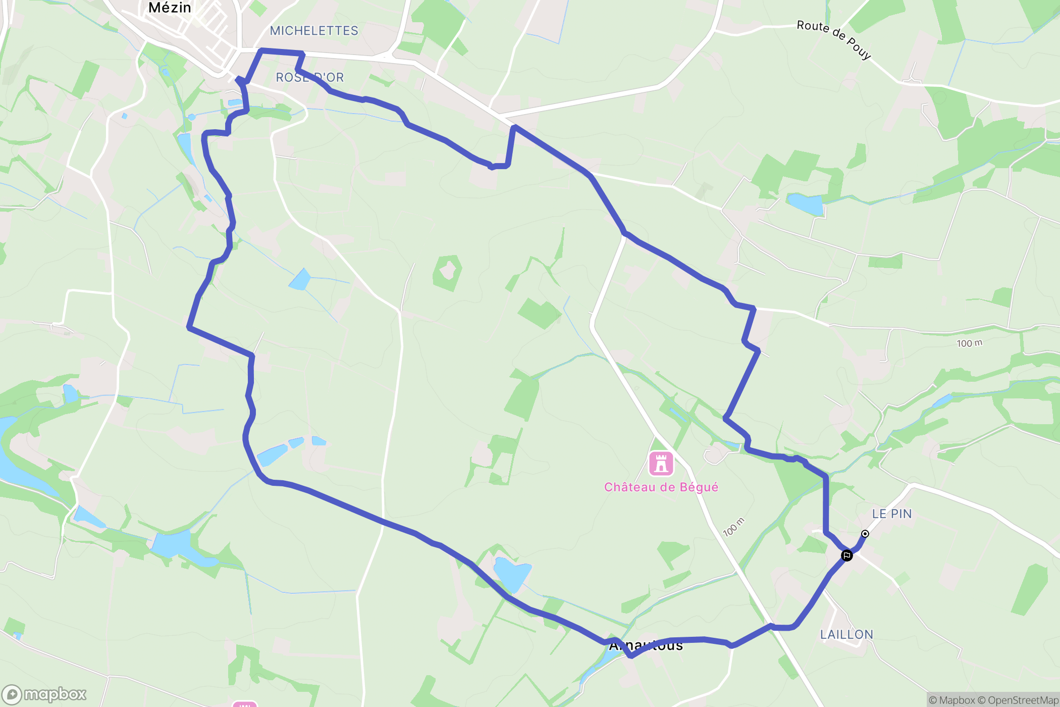 Lannes : carte du parcours de randonnée - France