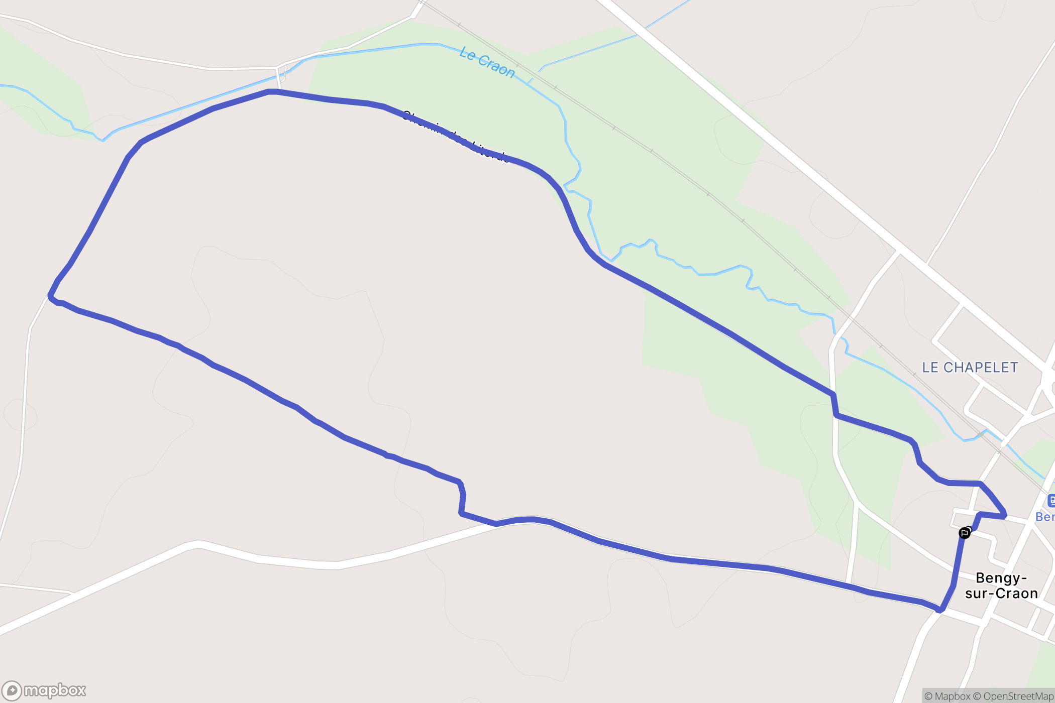Bengy-sur-Craon : carte du parcours de randonnée - France