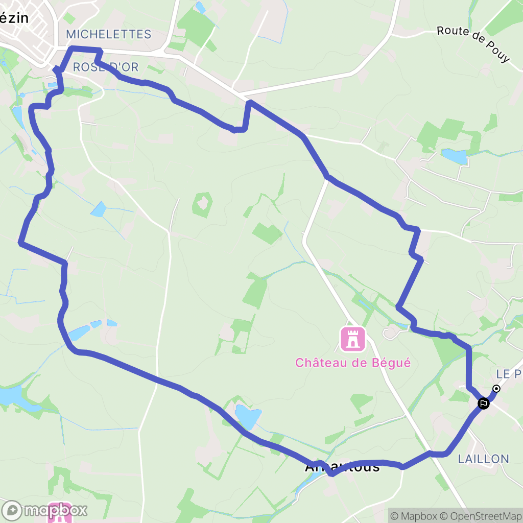 Lannes : carte du parcours de randonnée - France
